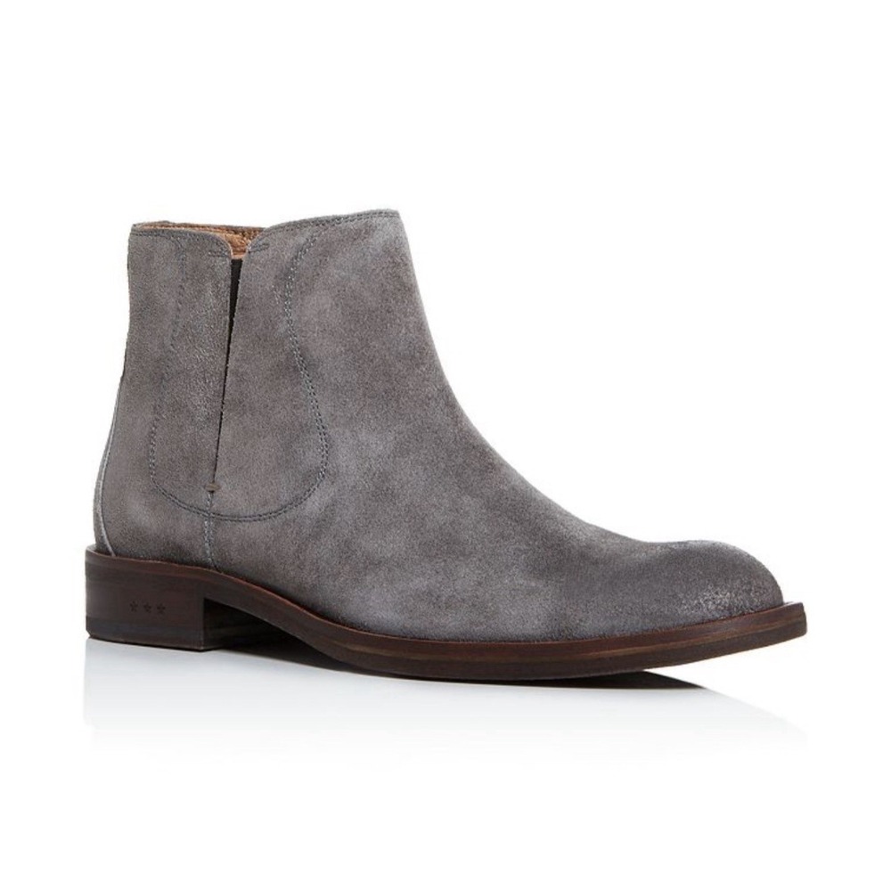 John Varvatos USA Waverly Chelsea Ankle Boots Mens 9M Gray Suede Leather